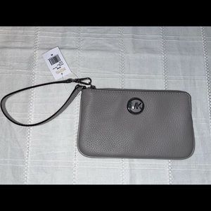 New Michael Kors Silver Wristlet